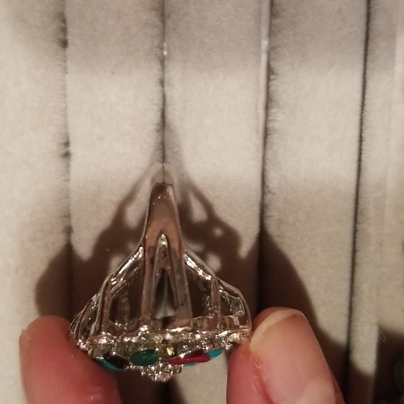 Sterling silver diamond ring size 7 - Picture 3 of 4